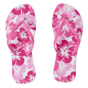 Tongs Hibiscus Hawaiian Floral Aloha Chemise Imprimer