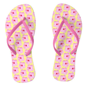 Tongs Hibiscus rose Fleur tropicale