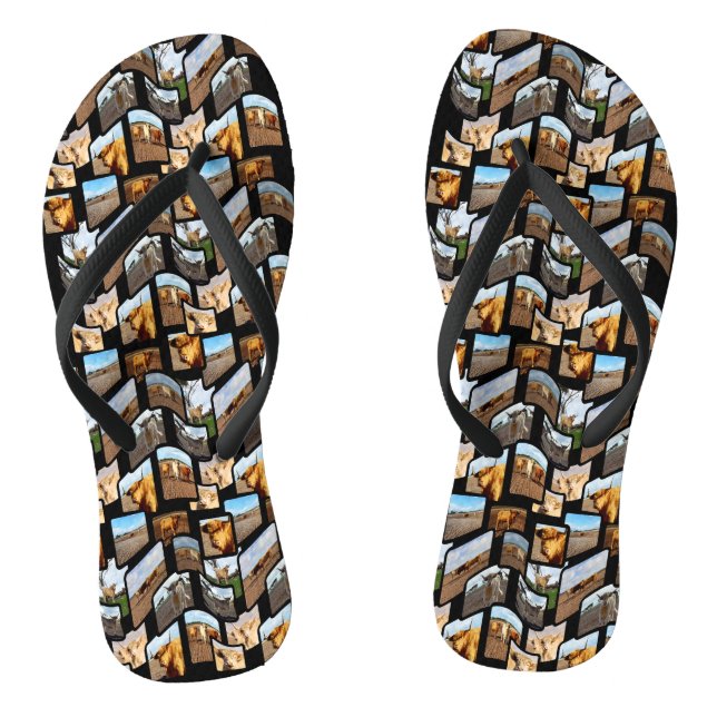 Tongs Highland Cow Montage, (Semelle)