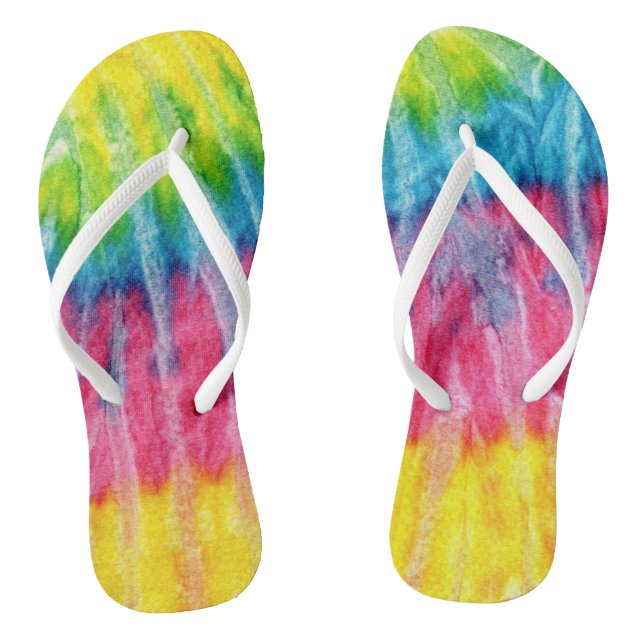 Tongs Hippie Style Tie Dye Motif Flip Flop Sandales (Semelle)
