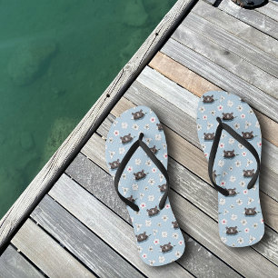 Tongs Hippopotame Lotus Blanc Bleu