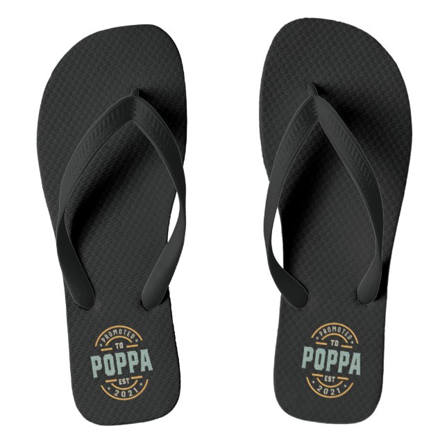 Tongs Hommes Promus À Poppa Est. 2021 - Papa Grand-Père  (Semelle)