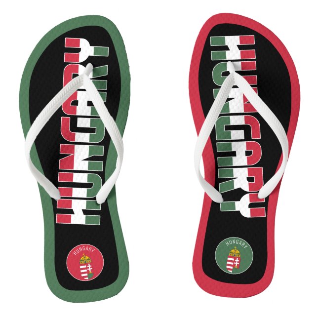 Tongs Hongrie Drapeau superbe patriotique (Semelle)