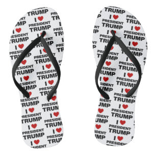 Tongs I Love Président Trump Heart