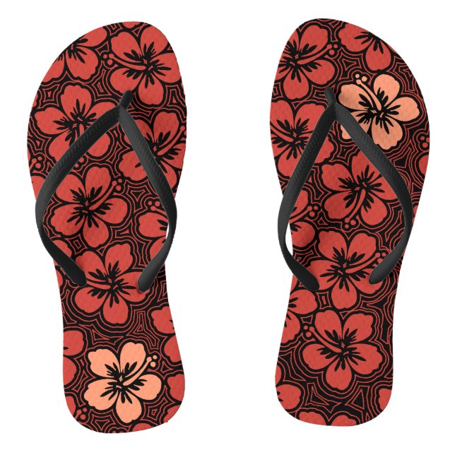 Tongs Ile Floral Hawaii Accent Hibiscus Pinstriped (Semelle)