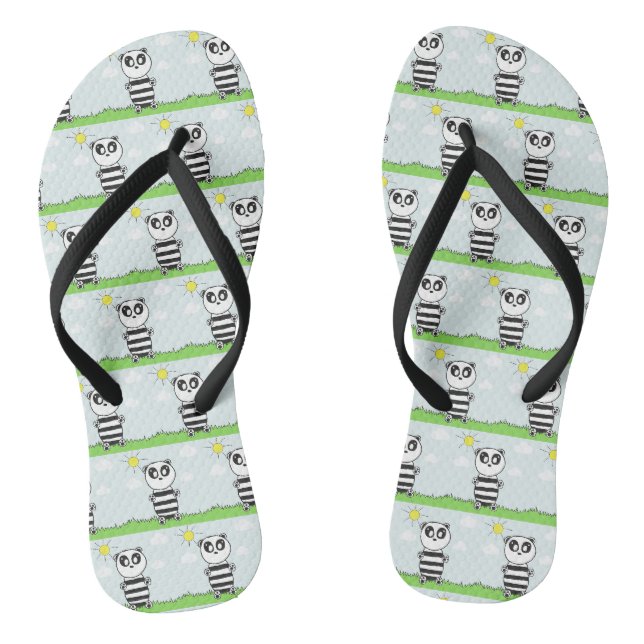 Tongs Illustration de Panda Mignon (Semelle)