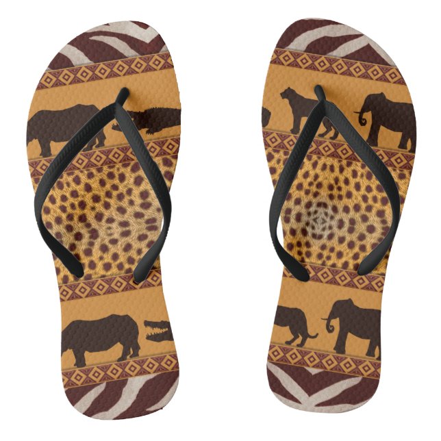 Tongs Impression animale de motif de guépard africain tr (Semelle)