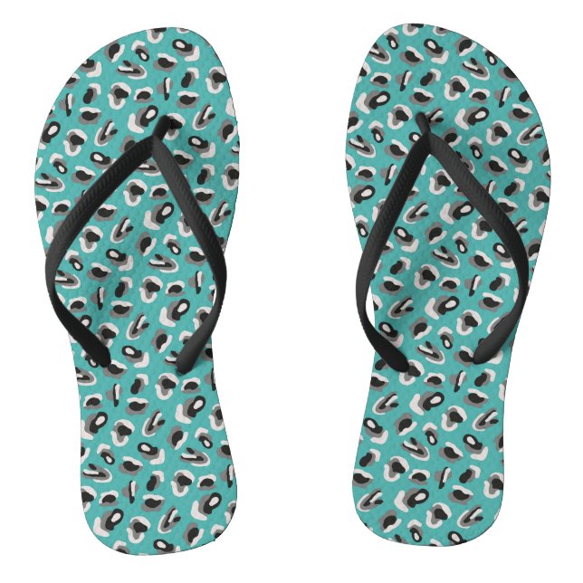Tongs Impression d'animal vert & noir (Semelle)