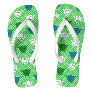 Tongs Impression de lapin japonais, vert, bleu et blanc