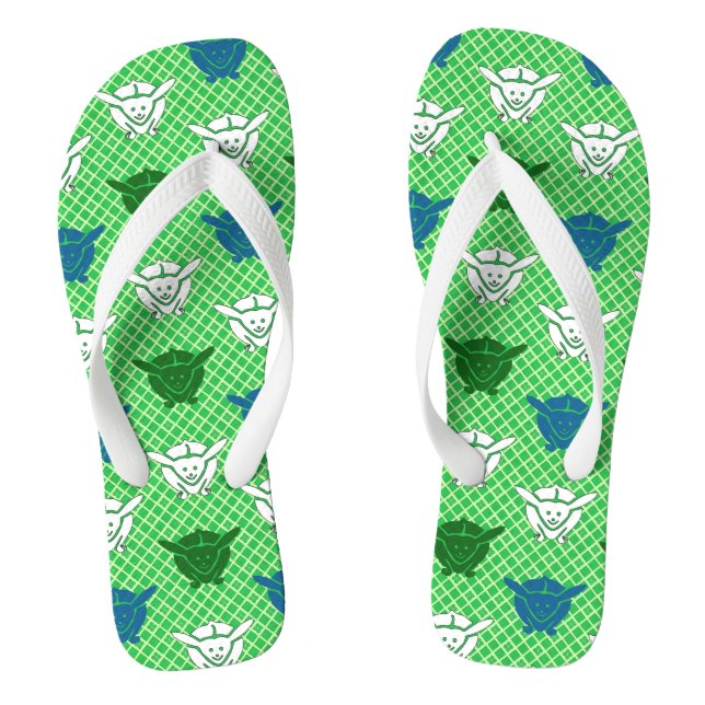 Tongs Impression de lapin japonais, vert, bleu et blanc (Semelle)