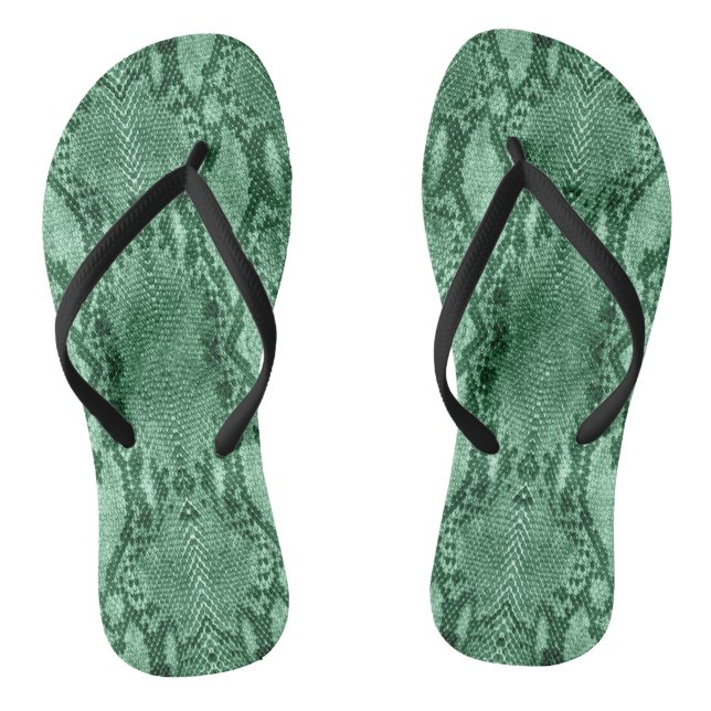 Tongs Impression de peau de serpent vert clair (Semelle)