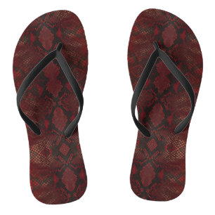 Tongs Impression Python Rouge et Noir