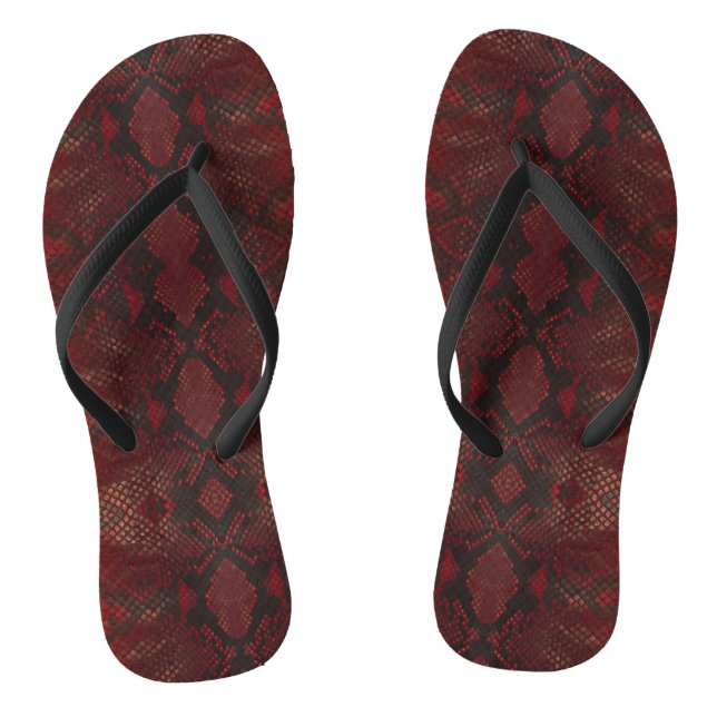 Tongs Impression Python Rouge et Noir (Semelle)