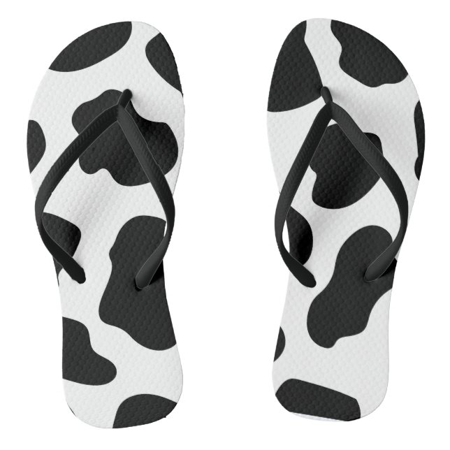 Tongs Impression vache noir blanc (Semelle)