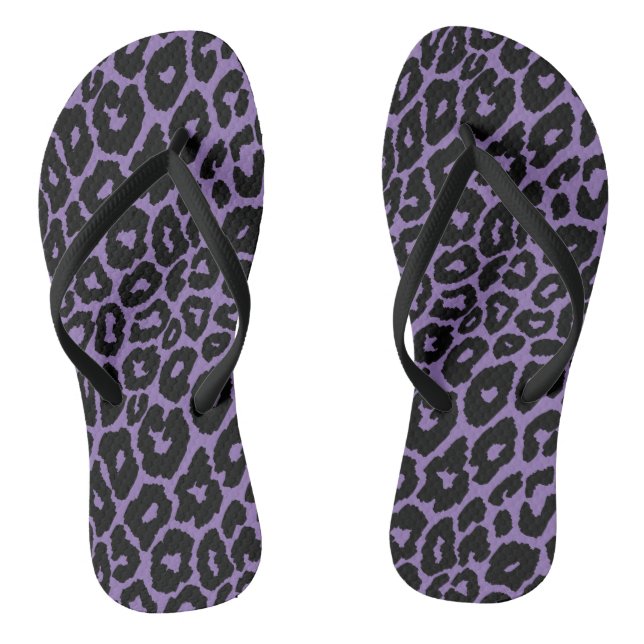 Tongs Imprimé léopard avec changeur de fond violet (Semelle)