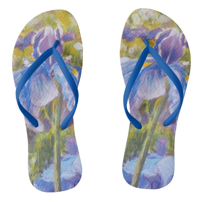 Tongs Irises—Bleu, violet, vert jaune—Tournes (Semelle)