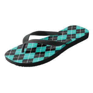 Tongs Jacquard Turquoise Rétro Flip Flops