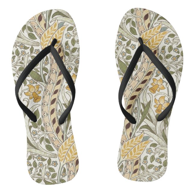Tongs Jardin de jonquilles William Morris Fleur Classiqu (Semelle)