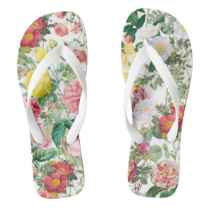 Tongs Jardin de printemps Vintage Rose