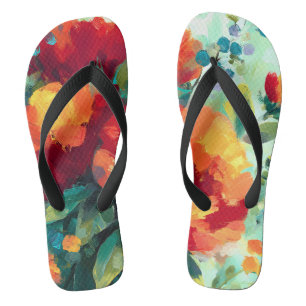 Tongs Jardin floral flamboyant
