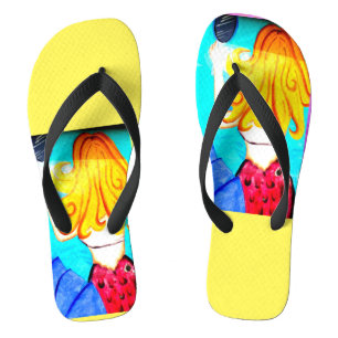 Tongs jaune blond de sirènes