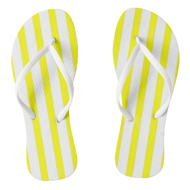 Tongs Jaunes et Rayures Blanches (Semelle)