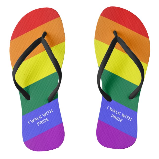 Tongs "Je marche avec fierté" Gay pride arc-en-ciel drap (Semelle)
