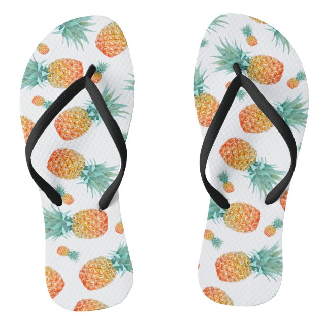 Tongs Joli ananas TROPICAL Slim Straps Flip Flops (Semelle)