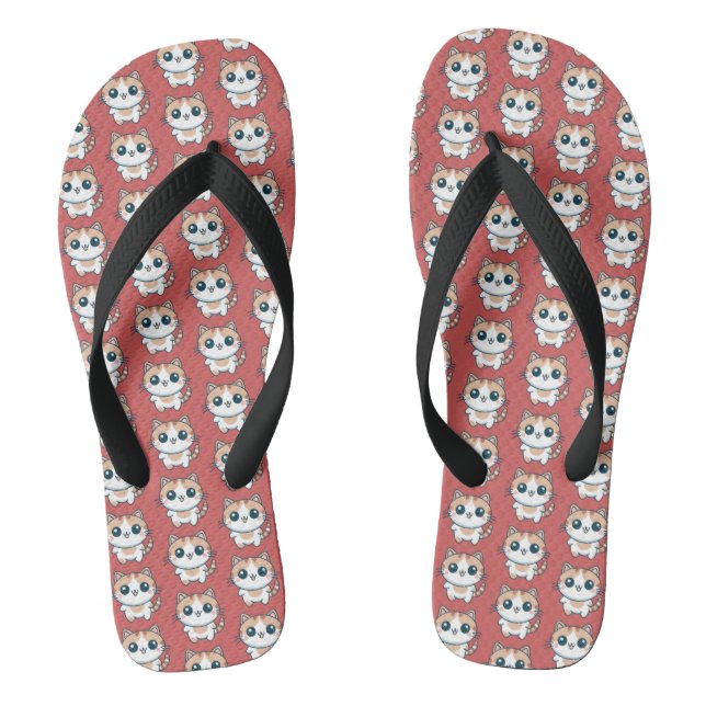 Tongs Joli Chat Calicot de Dessin Animé (Semelle)