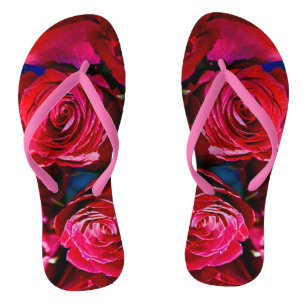 Tongs Joli Ensemble De Roses Rouges