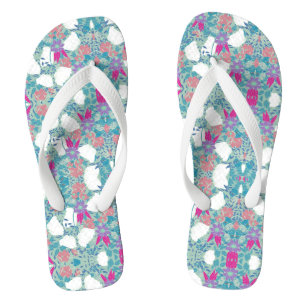 Tongs Joli jardin floral pastel coloré