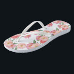 Tongs Joli Jardin Rose Fleurs Aquarelle<br><div class="desc">Jolie couleur d'aquarelle des fleurs de jardin roses</div>