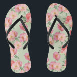 Tongs Joli Jardin Rose Fleurs Aquarelle<br><div class="desc">Jolie couleur d'aquarelle des fleurs de jardin roses</div>