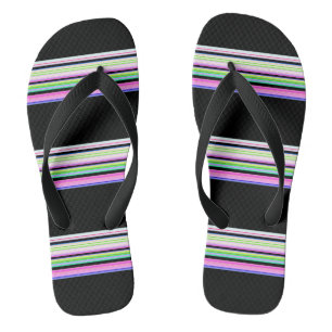 Tongs Jolies bandes néon colorées
