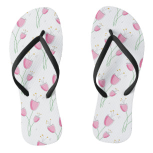 Tongs Jolies fleurs motifs Slim Straps Flip Flops