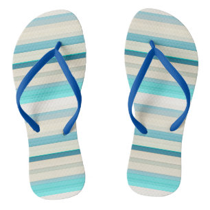 Tongs Jolies rayures aqua blanc