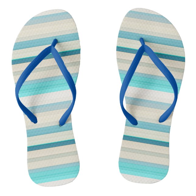 Tongs Jolies rayures aqua blanc (Semelle)