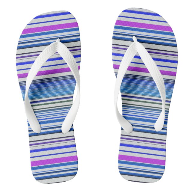 Tongs Jolies rayures bleu violet (Semelle)