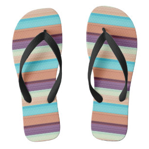 Tongs Jolies rayures bleues marron