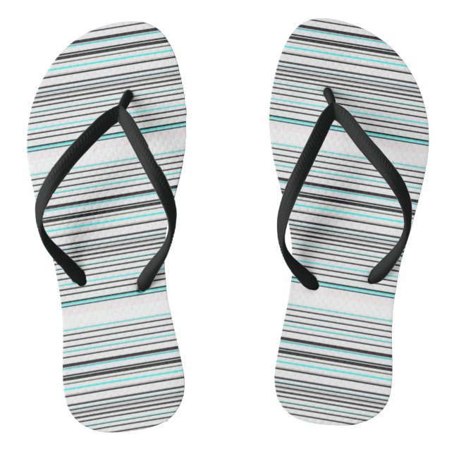 Tongs Jolies rayures grises aqua (Semelle)