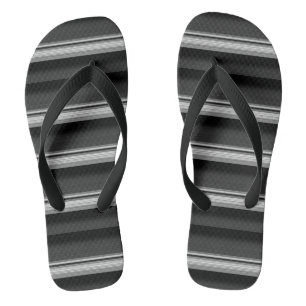 Tongs Jolies rayures noir gris