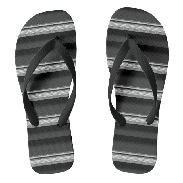 Tongs Jolies rayures noir gris (Semelle)