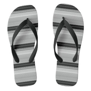 Tongs Jolies rayures noir gris
