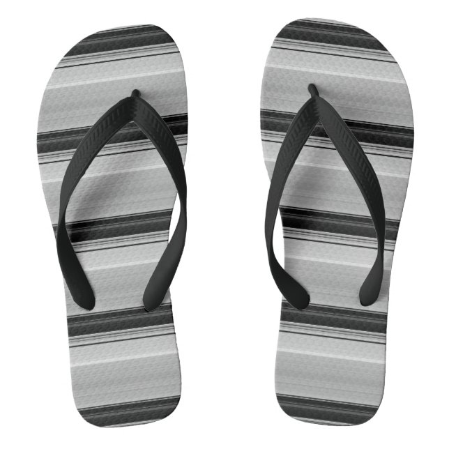 Tongs Jolies rayures noir gris (Semelle)