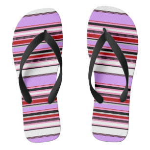 Tongs Jolies rayures rouge violet