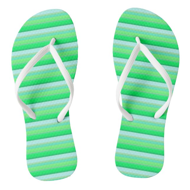 Tongs Jolies rayures vert aqua (Semelle)