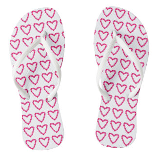 Tongs Jolies sandales à bascule rouge rose cœur de cœurs