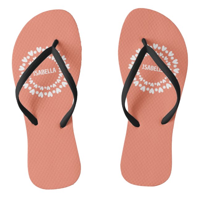 Tongs Jolis fleurs et nom de coeurs (Semelle)