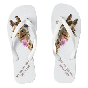 Tongs Jouer Tongue Out Giraffe Flip Flops Cadeau Sourire