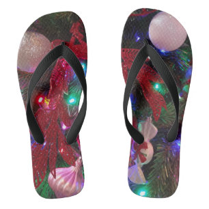 Tongs Jour de Noël multicolore Arbre coloré